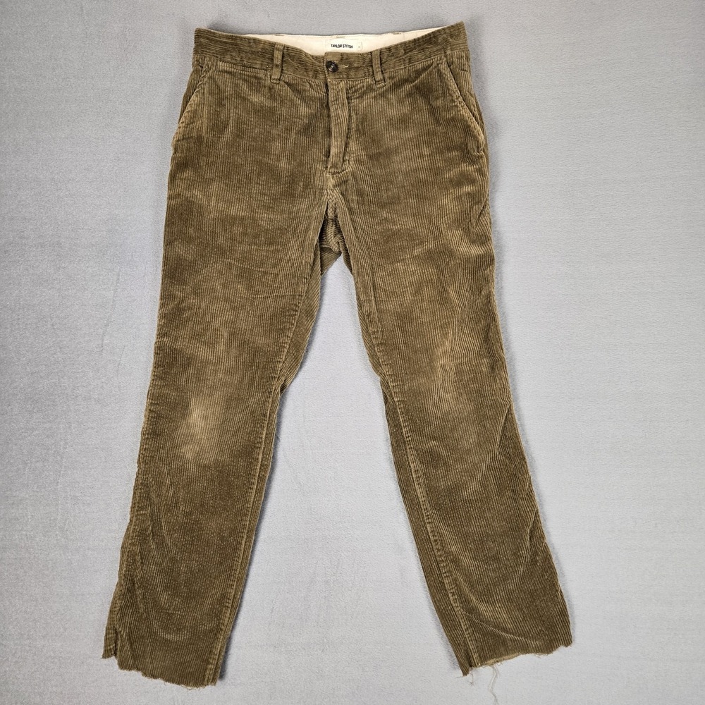Taylor Stitch Pants Mens 31x28 Democratic Foundation Olive Cord Corduroy *READ